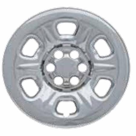 Coast2Coast 15", 6 Raised Dimpled Spoke, Chrome Plated, Plastic, Set Of 4, Compatible With Steel Wheels IWCIMP71X